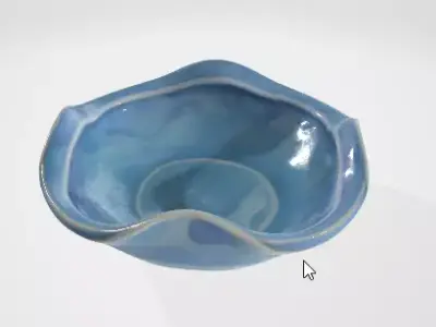 Decorative Blue Bowl 3D Asset 3D model