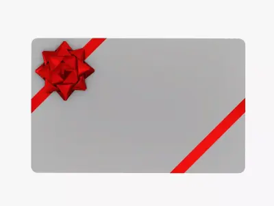 Gift card with ribbon Christmas 01 3D model