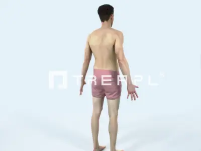 Virtue I Beach Animated Rigged Sports Man Low-poly 3D model