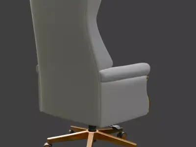 Luxury Cream and Gold Executive Office Chair 3D model