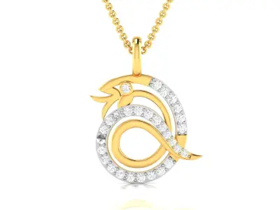 Solitaire Women Pendants 3dm STL OBJ FBX Render Details 3D print model 8