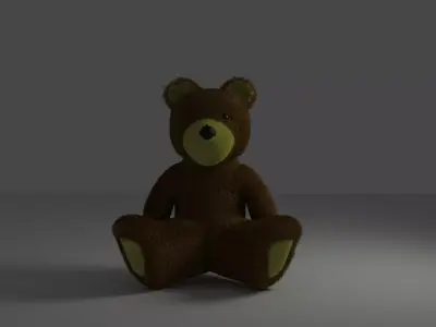 Low poly 3D model teddy bear Low-poly 3D model