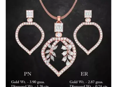 Pendant Earrings combo - 1106 3D print model