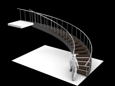 Spiral Staircase v5 Architectural Stairs 180 3D model