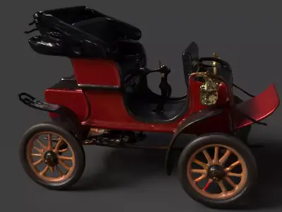 Vintage buggy  car figure  Low-poly 3D model