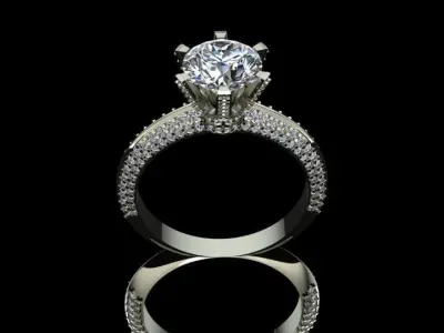 High Jewelry Tiffany Style Luxury Diamond Ring 3D print model