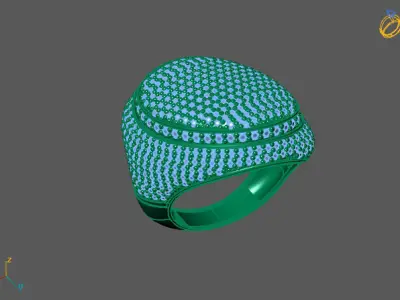 STL 3DM Print Ready Women Diamond Ring Lightweight Printable  3D print model 26