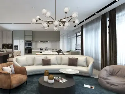 Studio Apartment Design 3D model