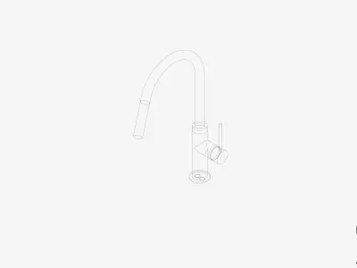 Sink Mixer - Luxury - Sleek - Pull Out Low-poly 3D model