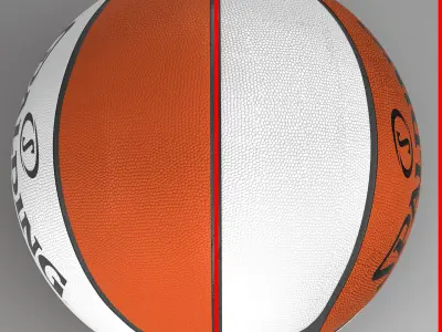 Basketball ball eurwhite Low-poly 3D model