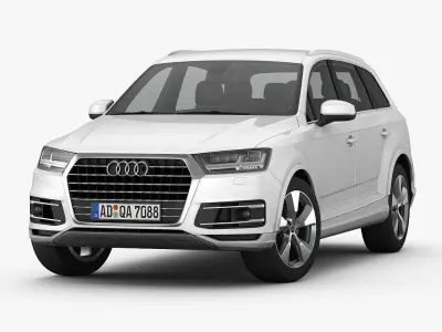 Audi Q7 2016 detailed interior 3D model