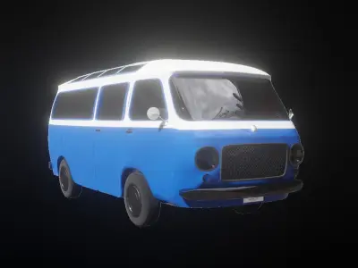 Small Bus  Low-poly 3D model