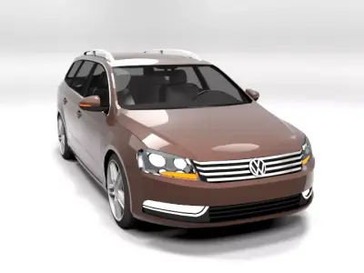 PASSAT B7 VARIANT 2011 LOWPOLY Low-poly 3D model