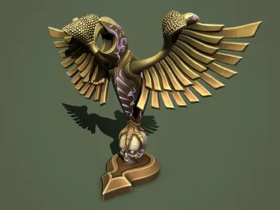 Statue Eagle Low-poly 3D model