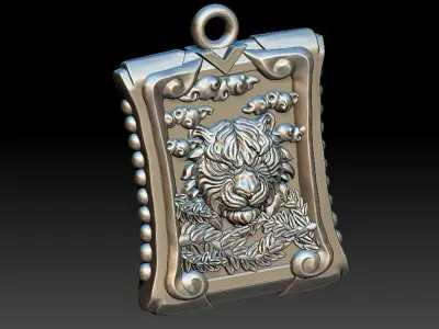 tiger for jewelry pendant 3D print model