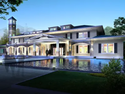 3D model of 2022 luxury fashion villa exterior 96 3D model