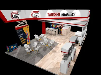 exhibition stall  Low-poly 3D model