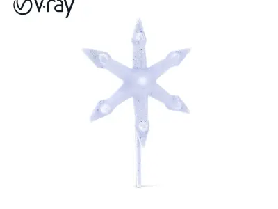 Rustic Star Spike Model Pack for D Applications Low-poly 3D model