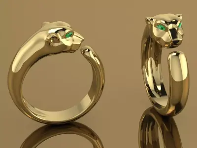 Panthere Ring Brand Jewelry 3D print model