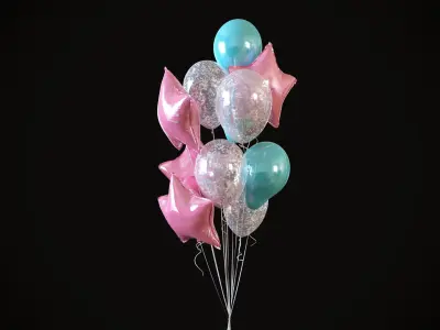 Helium balloons 3D model