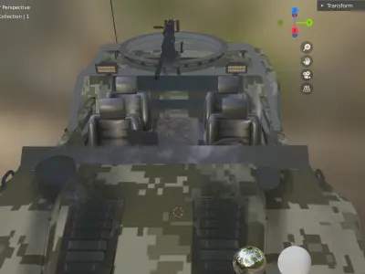 military car Low-poly 3D model