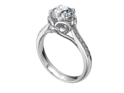 Engagement Ring  STL File Format ready For 3D Printing - CC69 3D print model