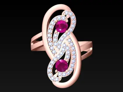 Diamond Ring - Womens Rings - N2482 3D print model