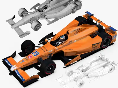 Andretti indy car 2017 Low-poly 3D model