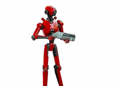 BATTLE DROID X-5000 Rigged for Unreal Engine - Unity - MIXAMO  3D model