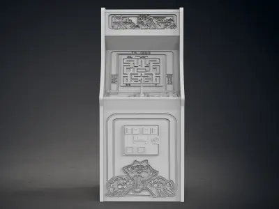 MS Pac-Man Arcade Cabinet with Lithophane 3D print model