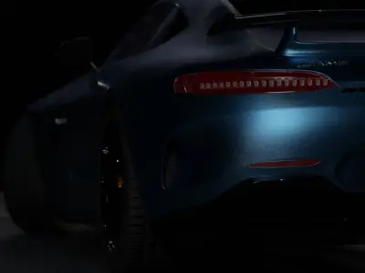 Mercedes-Benz AMG GT-R - Game-ready PBR Model - Rigged - Texture Free 3D model