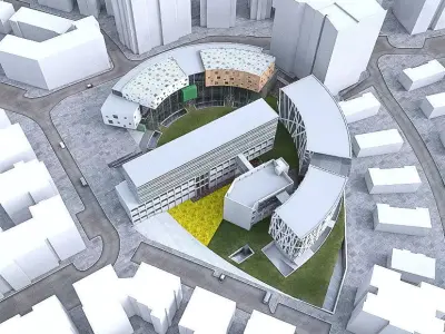 Campus Buildings Set 02  Low-poly 3D model