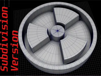 Radiation Sign  Low-poly 3D model