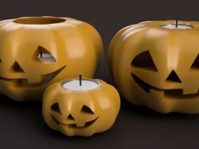  Halloween Pumpkin Tealight Holder 3D print model
