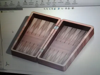 Wood Backgammon 3D model