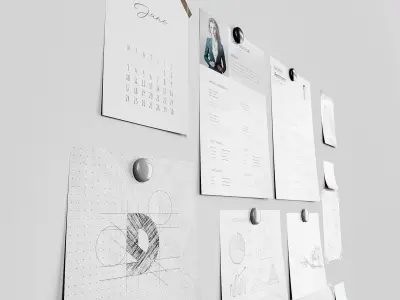 Moodboard Stickers Set 3D model