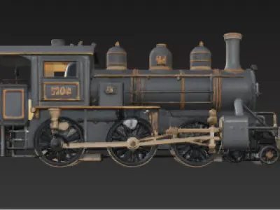 vintage locomotion vehicle  train steam engine 3D model