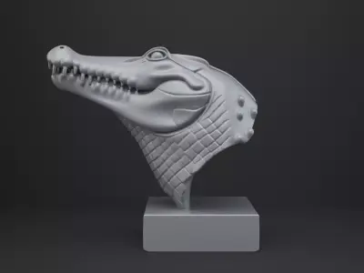 Crocodile Bust - Animal Figurine 3D print model