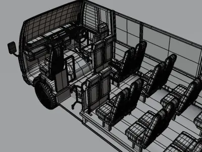 Fuso Rosa MiniBus Low-poly 3D model