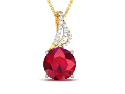 Solitaire Women Pendant 3DM STL OBJ FBX Render Details 3D print model purchase