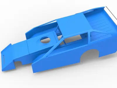Shell of Vintage Asphalt Modified stock car V3 Scale 1 to 25 3D print model