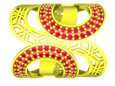 Luxury Artistic Openwork Pave Ring 3D Model for Fine Jewel  5021 3D print model