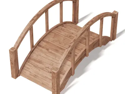 Small Wooden Bridge 3D Model 3D model