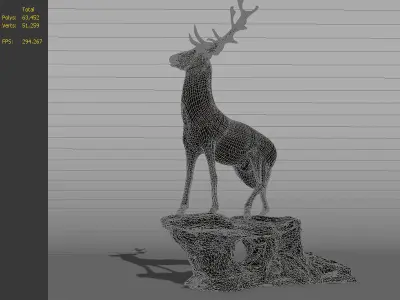 Antelope Statue antelopes bronze deer animal  3D model