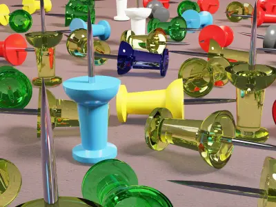 Thumbtack with RAL 3D model