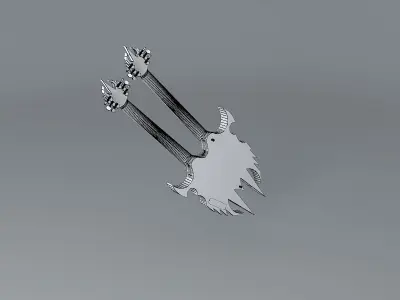 The Punisher double neck guitar  Free 3D model