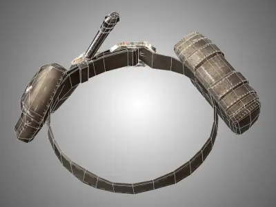 Warrior-Belt Low-poly game-ready with PBR-Texture Low-poly 3D model