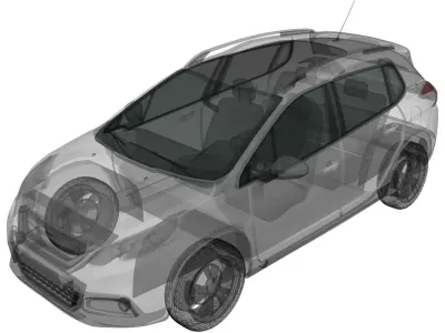 2013 Peugeot 2008 Low-poly 3D model