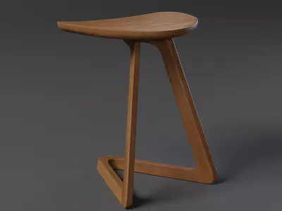wooden stool Free 3D model