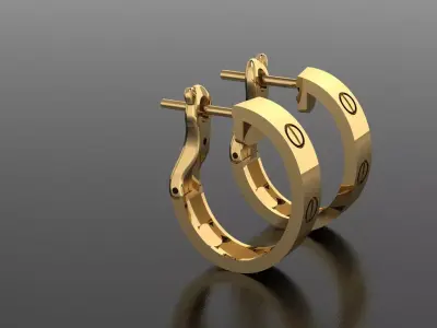 Cartier Earring Love Free 3D model